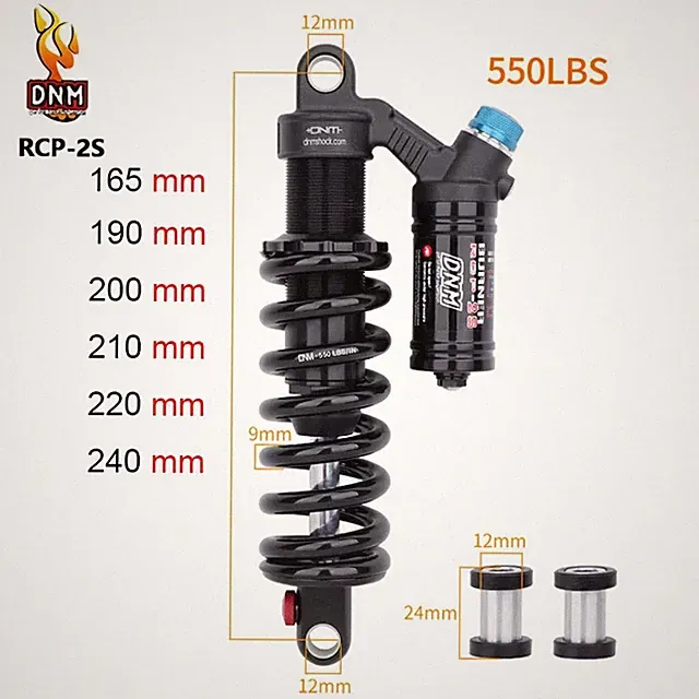 165-240mm Rear Shock Absorber 550LBS Spring Soft Tail For AM/FR/DH/MTB Bicycle