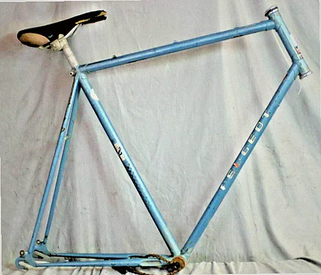 1987 Peugeot Vintage Road Bike Frame Set 63cm XX-Large France Steel Fixed Gear ~