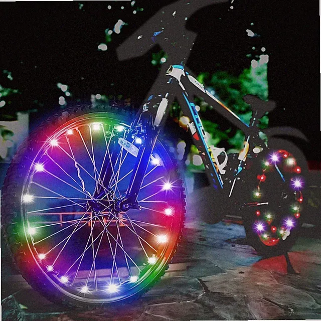 2-Pack Colorful LED Bike Wheel Lights – Night Riding Bicycle Rim Lights, IP65...