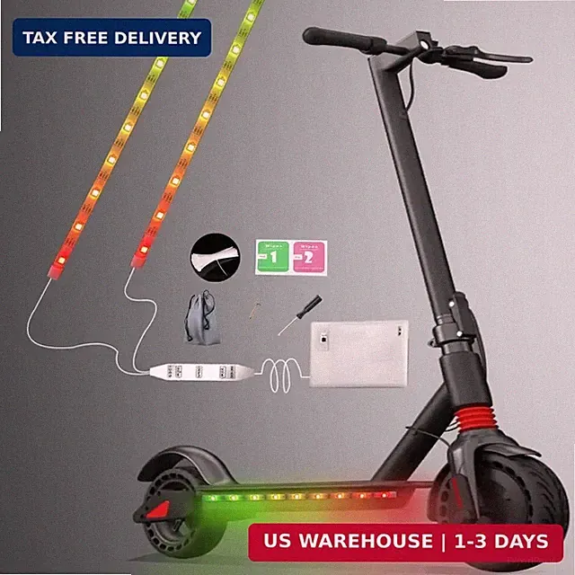 2 Strip Electric LED Bicycle Scooter Lights Night Cycling Colorful Lamp Waterpro