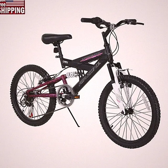 20 Inch Girls Mountain Bike Dual Suspension 6 Speed Off Road Kids Bike New