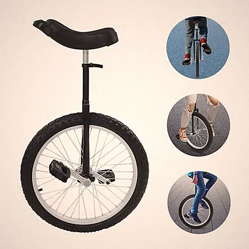 20 Inch Wheel Outdoor Unicycle, Black Unicycle, Outdoor Unicycle max 165lbs