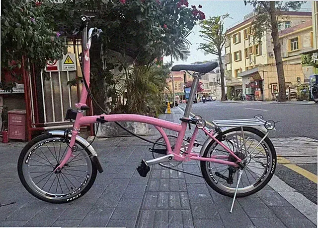 CRANSTON R20 20inch 9-speed Ultralight Portable pink Three-Folding Bicycle