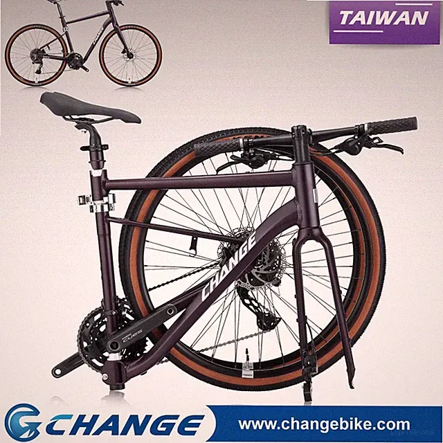 Gravel Bike 700C Folding Bike Tour Bicycle Shimano 20S Portable GF-102P 46cm