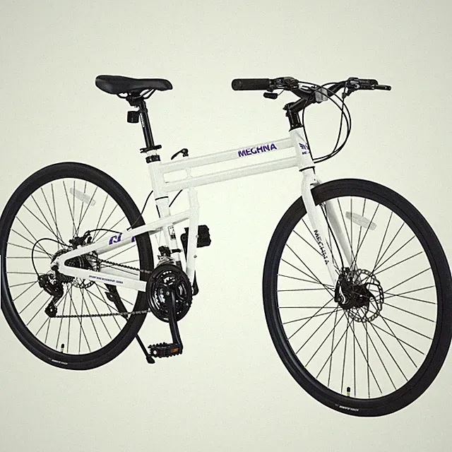 MEGHNA 700C Folding Road Bike 21-Speed Heavy Duty Folding Bike ,White