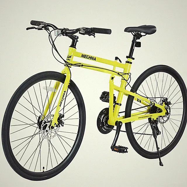 MEGHNA 700C Folding Road Bike 21-Speed Heavy Duty Folding Bike ,Yellow