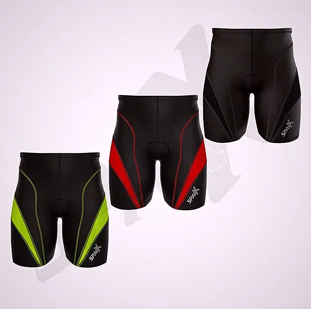 Men Triathlon Bike Short Triathlon Shorts Mens Trishort Swim-Bike-Run (Black/...