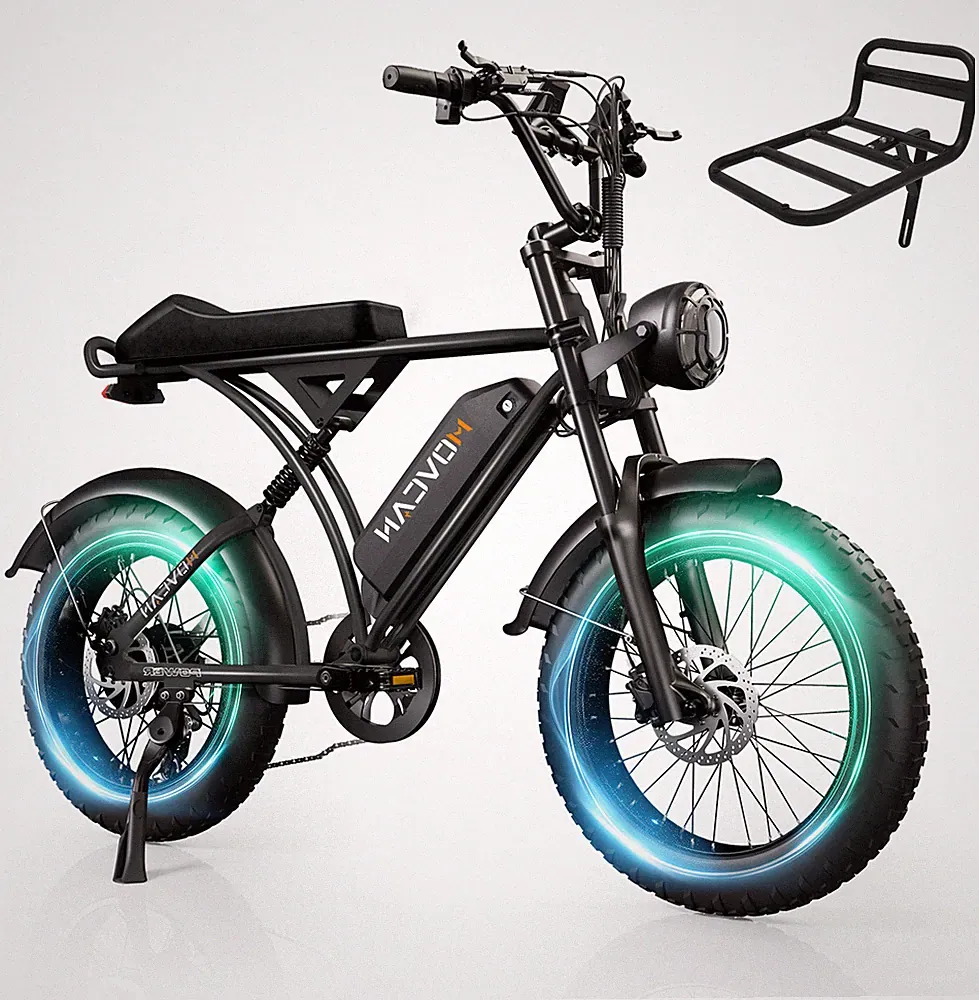 Movcan Mountain Ebike Adults 20" Fat Tire Electric Bike 33mph 1500W 48V 18.2Ah