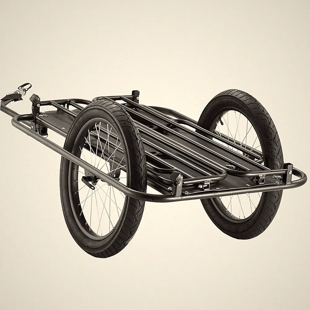Steel Bike Trailer 275lb Load, 20" Tires, Powder-Coated, Foldable for Storage